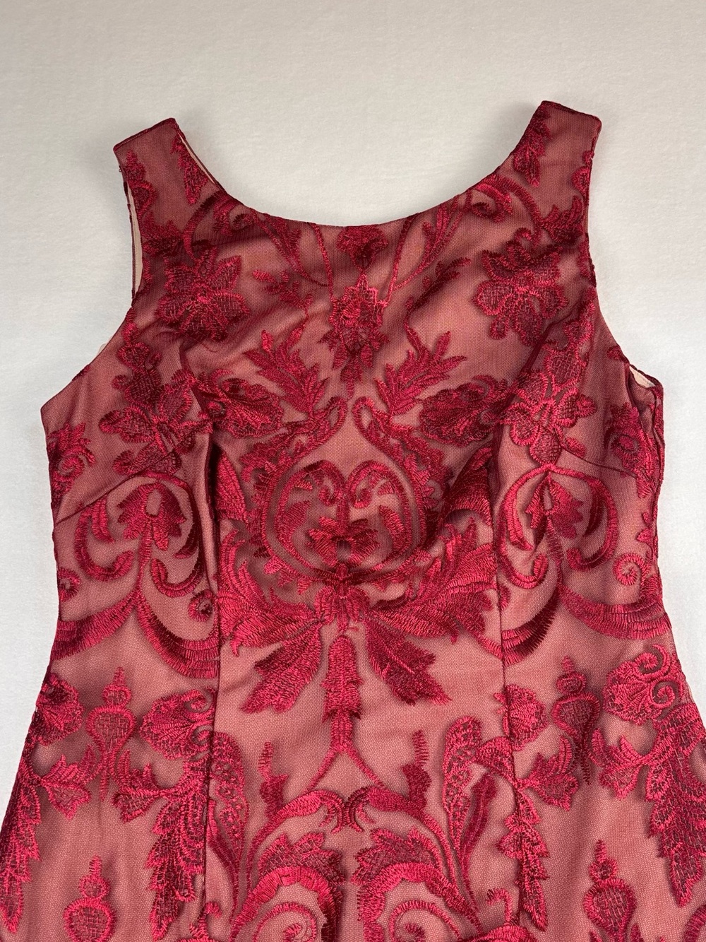 Calvin Klein Red Lace Midi Dress